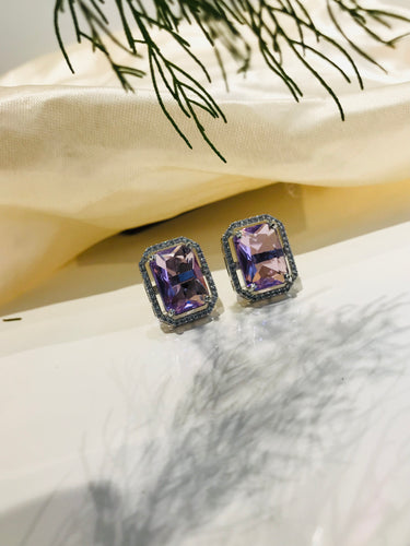 Purple Crystal Earring